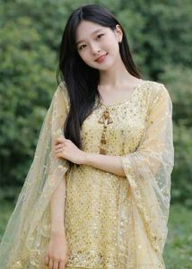 Elegant Yellow Ethnic sharara Set