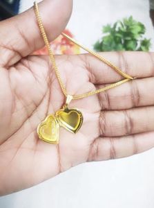 Gold Heart Locket Necklace