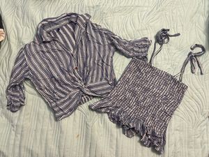 Co Ord Set Top And Tshirt Cover Up