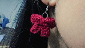 Handmade Red Bow Earrings