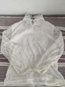 Elegant Lace High Neck Top