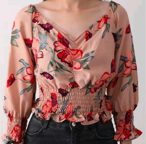 Floral Smocked Crop Top