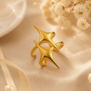 Anti-tarnish Pointed star Ring