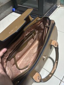 Brown Handbag with Handle Wear