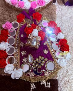 Ornate Purple Laddu Gopal fancy dress with pagdi