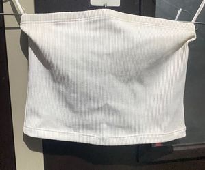 Ribbed White Tube Top