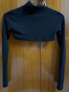 Black bolero Turtleneck Top