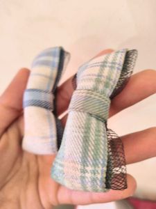 Plaid Bow Hair Clips