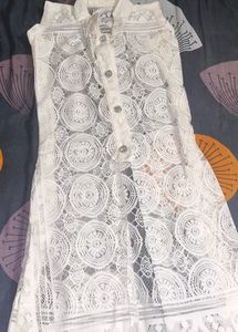 A Net Jacket With Button Closure
