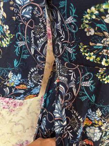 Navy Floral Midi Dress