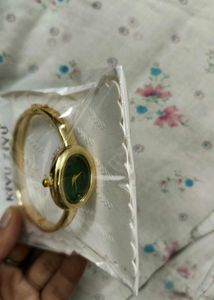 Vintage Gold Green Dial Watch