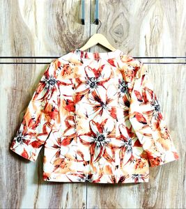 Floral Print Cropped Jacket