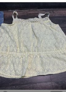Cute Yellow Embroidered Top