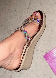 Sparkly Embellished Platform Sandals