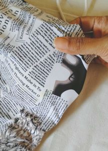 Unique Newspaper Print Crop Top