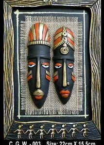 Rural shades terracotta sculpted tribal masks 3D f