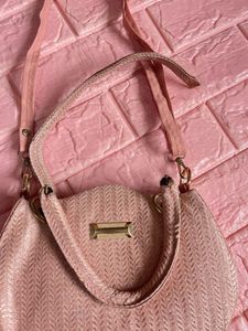 Chic Pink Textured Handbag
