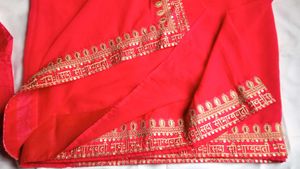 ✨❤Red Georgette Embroidered Saree❤✨
