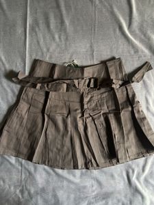 Pleated Skirt with Belt