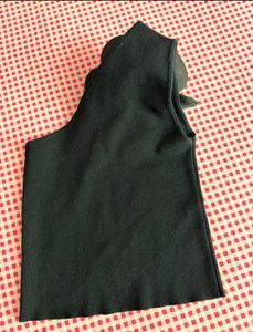 Black One Shoulder Top with Flower Accent