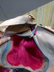 Felt Flower Accent Shoulder Bag
