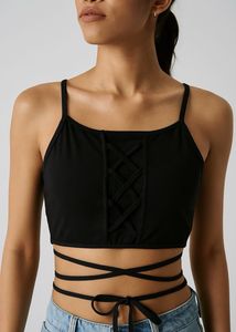Black Lace-Up bralette