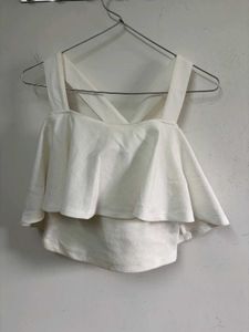 Chic Off-Shoulder Ruffled Crop Top
