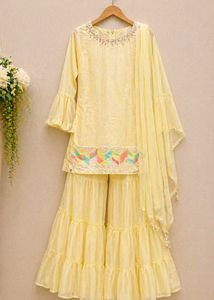 Beautiful Yellow Sharara Suit Set