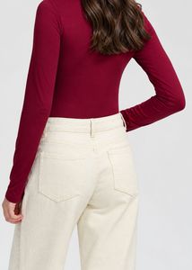 Burgundy Turtleneck Top