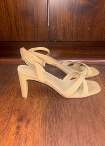 Stylish Tan Strappy Block Heels