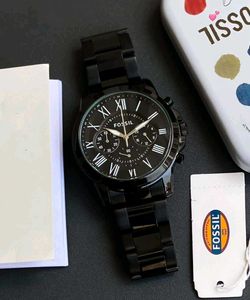 FOSSIL BLACK METAL STRAP WATCH PREMIUM FOR MEN'S