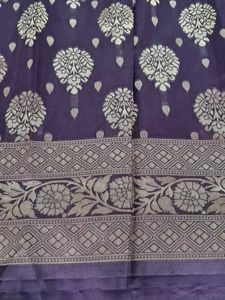 Elegant Dark Purple Saree with Intricate Weave