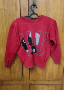 Red Graphic Print Sweater