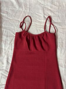 Chic Red Bodycon Midi Dress