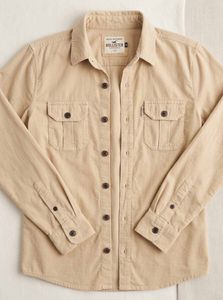 Hollister Men's Beige Corduroy Shirt