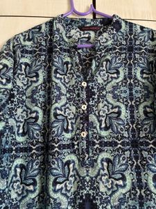 Rangmanch Navy Blue Printed Kurta