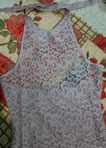 Lace Halter mini dress