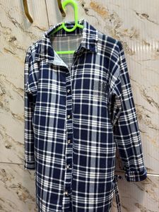 Chic Plaid Button-Up Tunic Shirt