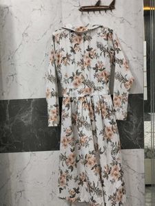 Floral Print Long Sleeve Midi Dress