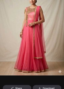 Elegant Pink Ethnic Gown with dupata