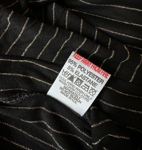 High Waist Gold &amp; Black Striped Wide Pants