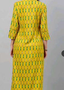 🌼Bright Yellow Printed Kurta