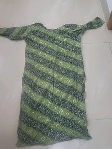 Green Bandhani Print Kurta
