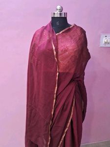 Elegant Maroon Saree For Girls