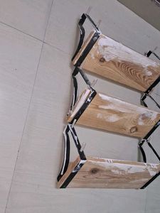 Rustic Wooden Tiered Shelf pick up 3