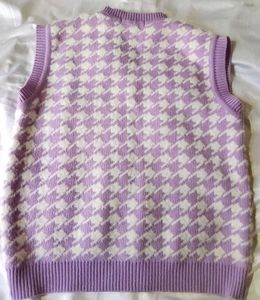 Houndstooth Knit Vest