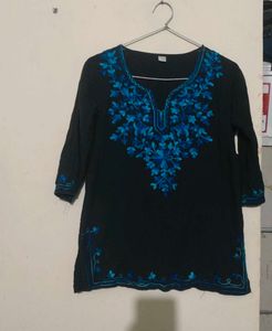 Embroidered Black Kurta