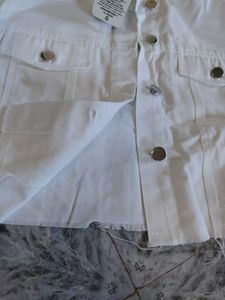 White Cropped Denim Jacket