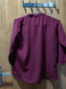 Maroon Button-Up Kurta
