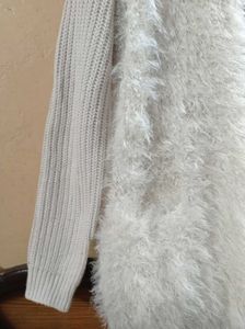 Cream Furry Winter Cardigan